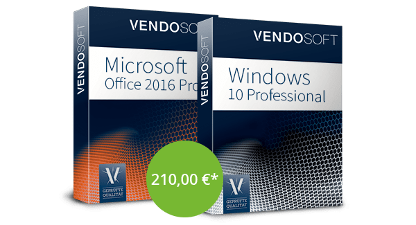 Favorable Microsoft Windows 10 Pro and Office 2016 Pro Plus at VENDOSOFT